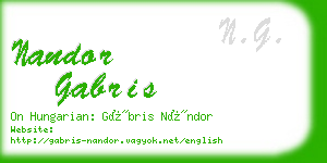 nandor gabris business card